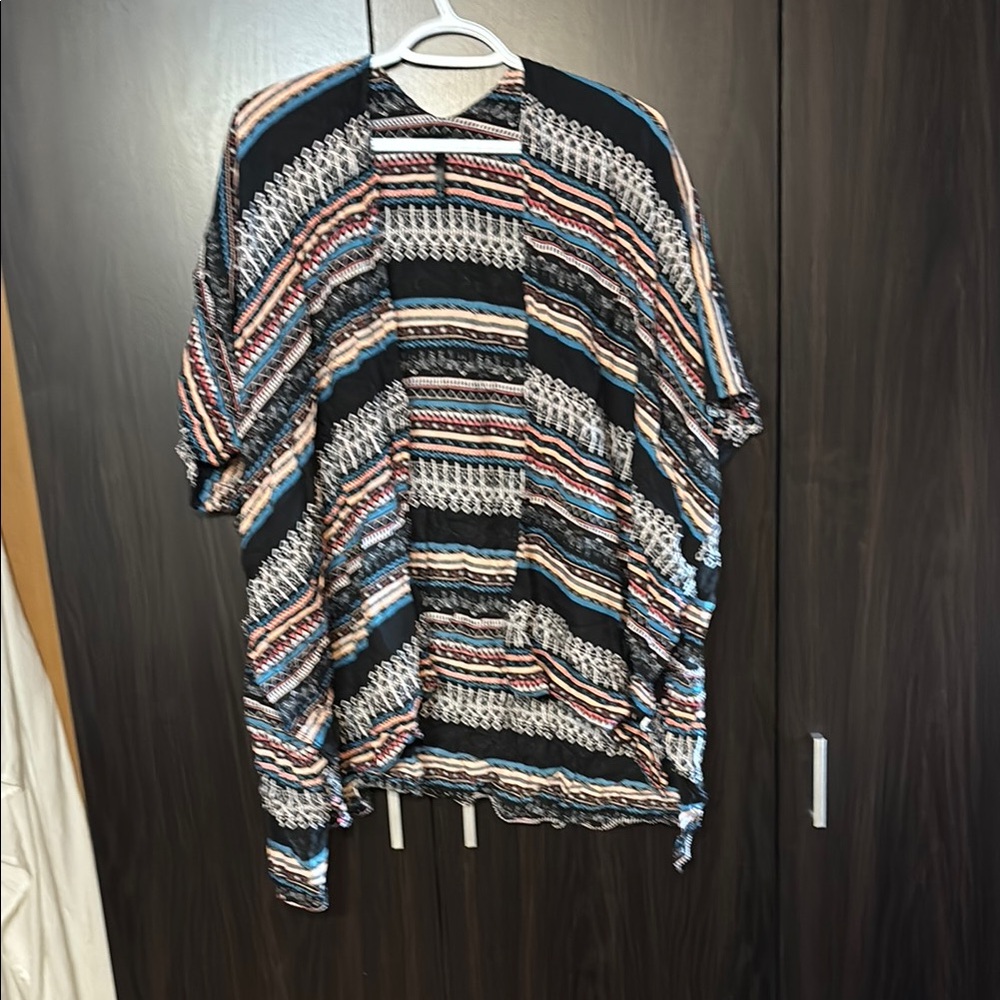 Striped Multicolor Kimono Cardigan
